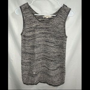 Loft Gray Heathered Sparkle Sleeveless Knit Top